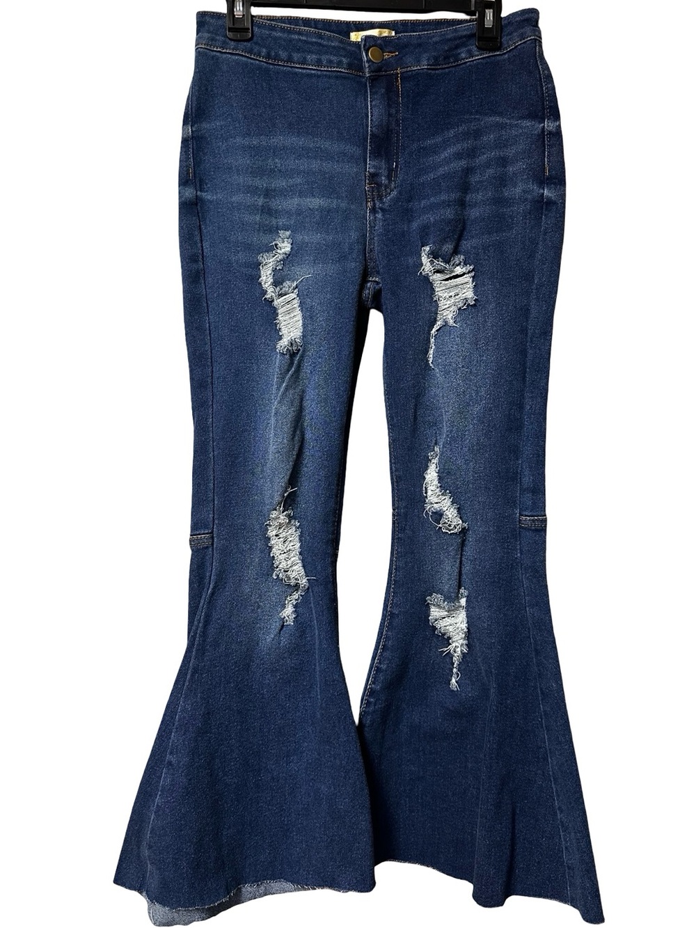 Home Folk Distressed Flare Jeans Sz 6 Bell Bottoms High Waisted Boho Hippie